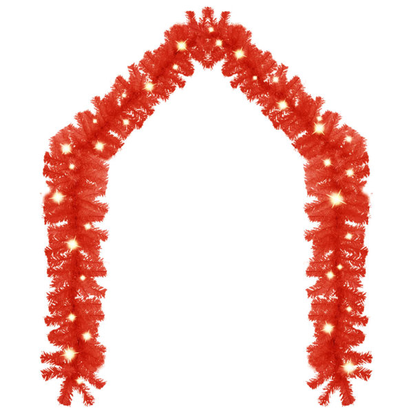 The Holiday Aisle® Christmas Garland Decoration Artificial Xmas Garland with LED Lights | Wayfair
